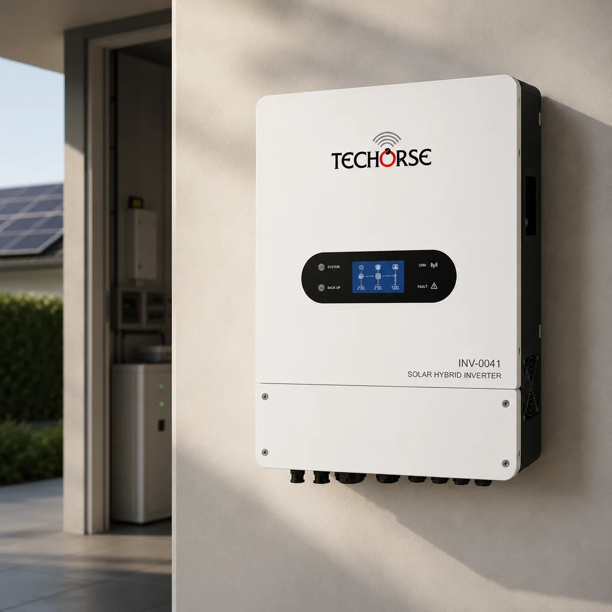 Techorse IP66 8KW Single-Phase Hybrid Solar Inverter - Image 2